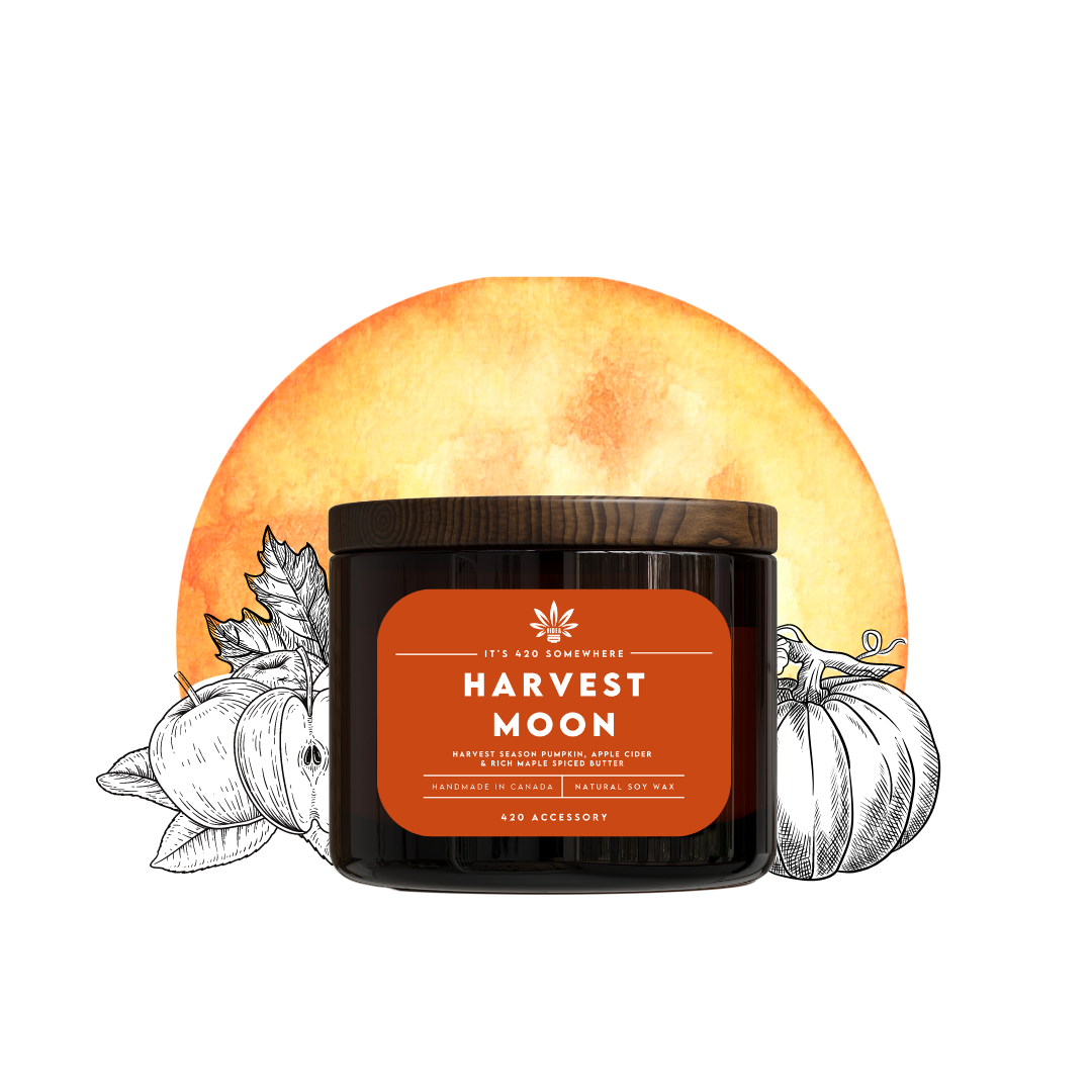 Harvest Moon | Luxury 420 Candle by HiDEA | Hand-Poured Soy Candle with Secret 14mm Glass BowlSecret 14mm Glass Bowl Surprise