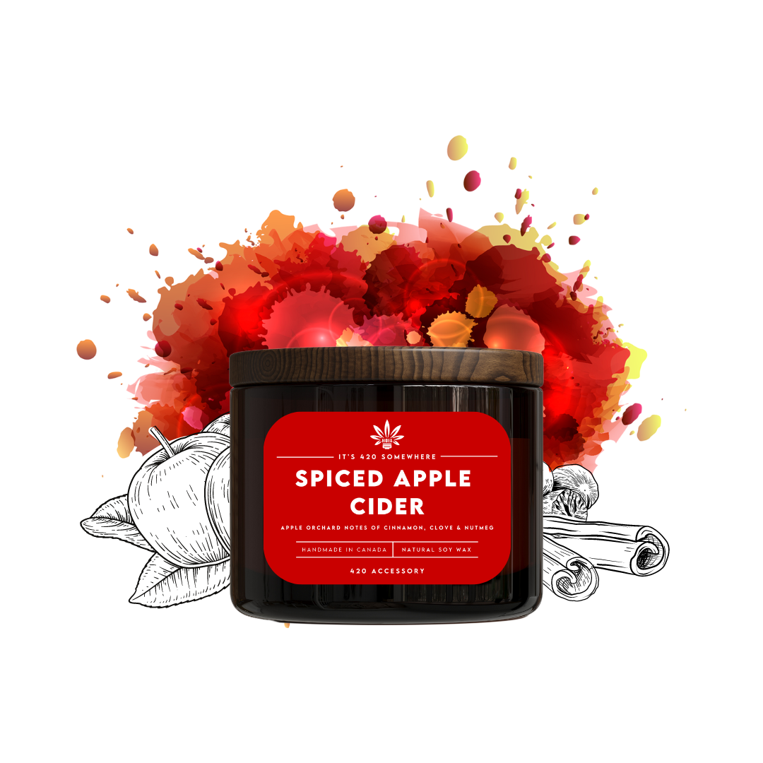 Spiced Apple Cider | Luxury 420 Candle by HiDEA | Hand-Poured Soy Candle with Secret 14mm Glass BowlSecret 14mm Glass Bowl Surprise