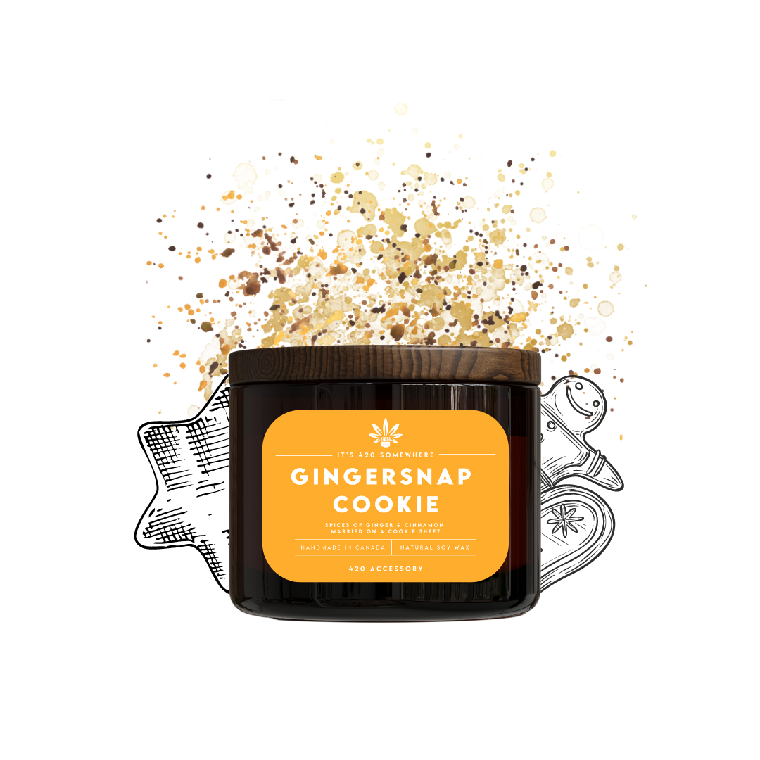 Gingersnap Cookie | Luxury 420 Candle by HiDEA | Hand-Poured Soy Candle with Secret 14mm Glass BowlSecret 14mm Glass Bowl Surprise